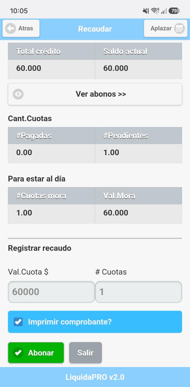 LiquidaPRO — Ruta de cobro